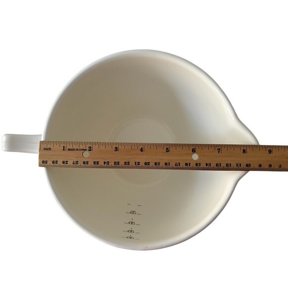 M. Kamenstein 8 Cup Metal Mixing Measuring Bowl Trellis Rose Design Cottage Vtg - Picture 10 of 11